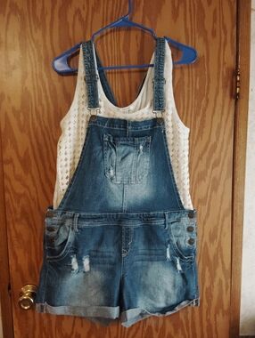 Wallflower Denim Short Overalls
